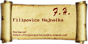 Filipovics Hajnalka névjegykártya